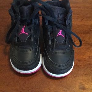 Girls Nike Jordan Black and Pink Hi-Tops
